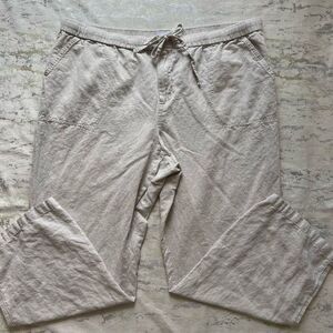 Liz Claiborne Linen cotton blend high rise relax fit pants